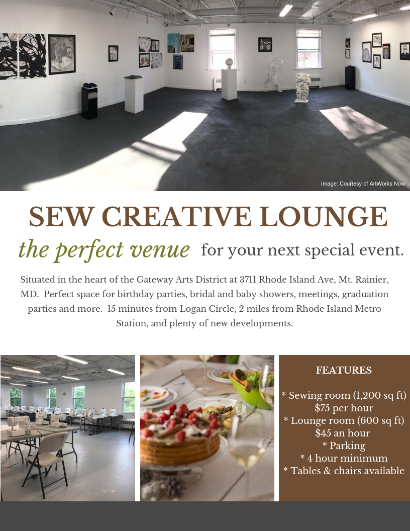Studio Rental Sew Creative Lounge